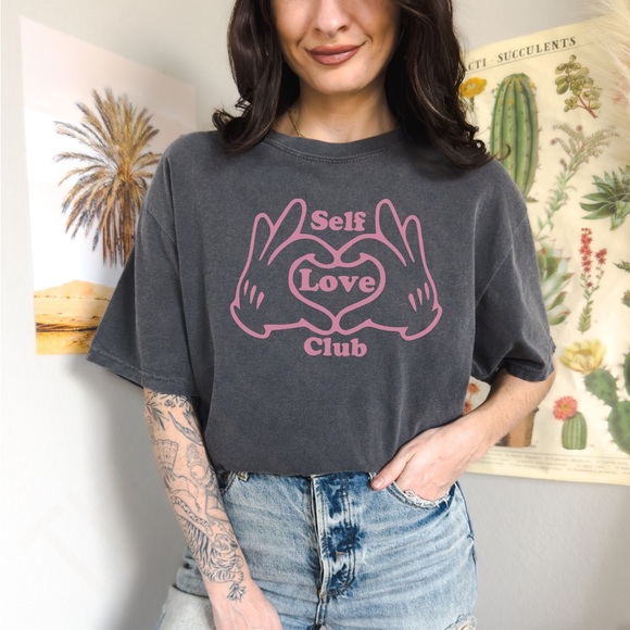 Comfort Colors Self Love Club Graphic Tee Shirt - Picture 4 of 10
